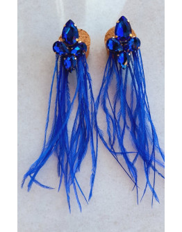FEATHER BLUE EARRINGS 