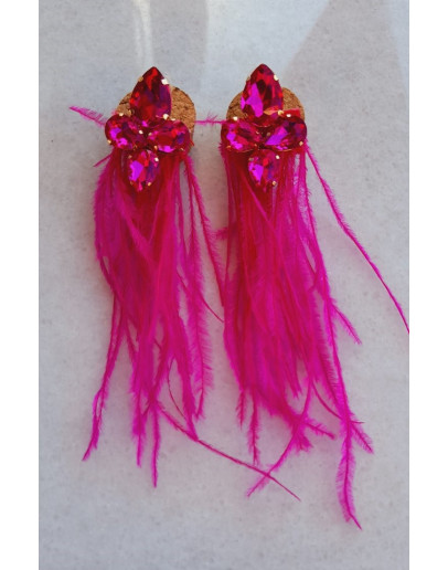 FEATHER FUCHSIA EARRINGS