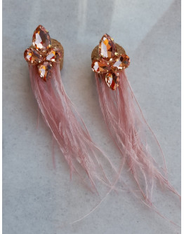 FEATHER PINK EARRINGS 