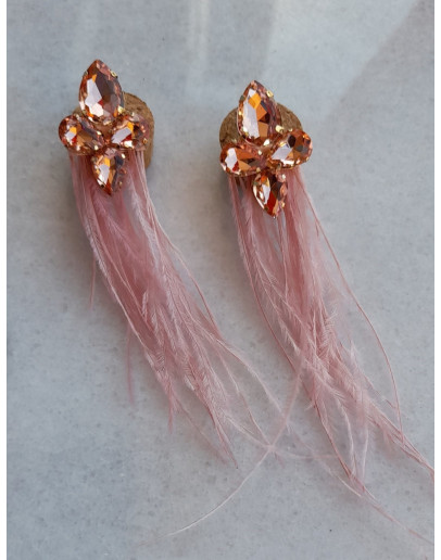 FEATHER PINK EARRINGS 