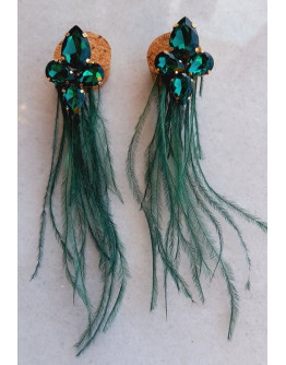 FEATHER GREEN EARRINGS